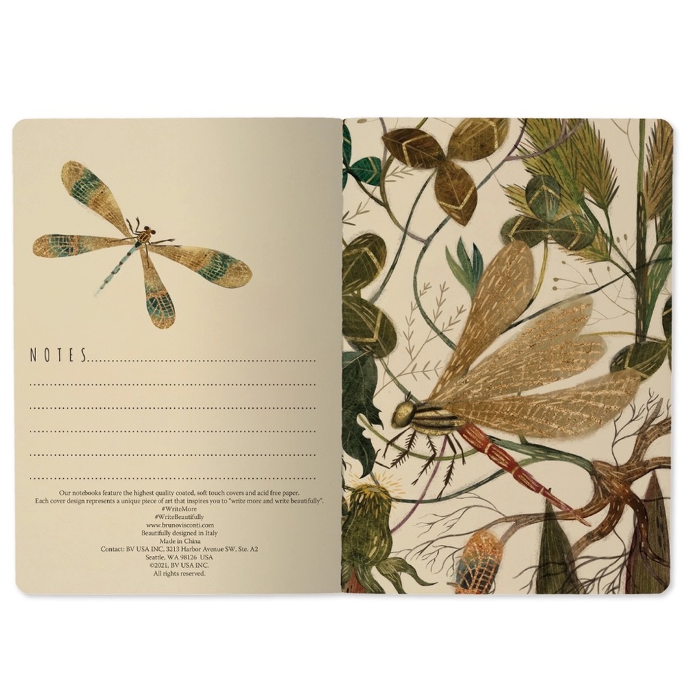 Set of 2 Gorgeous Gold Foil Detailed Soft Touch Notebook Journals - lovely gift! - Picture 9 of 11